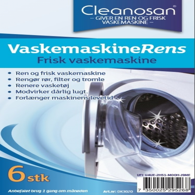 Cleanosan VaskemaskineRens, tabs 6 stk